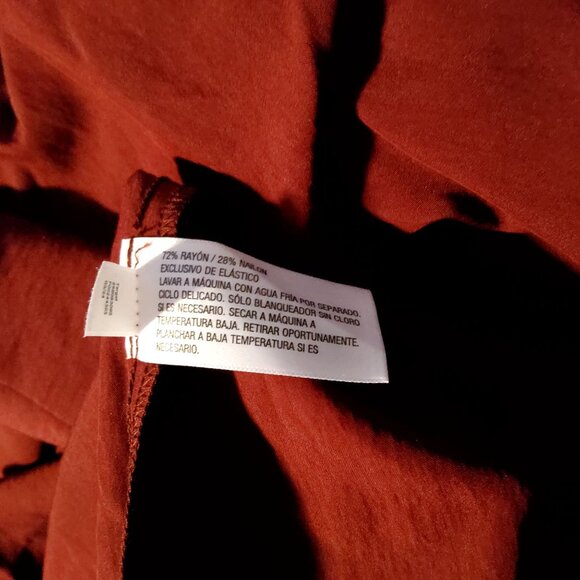 Future Collective Womens Red Long Sleeve Button-Up Smocked Waist Midi Dress M - Picture 8 of 10